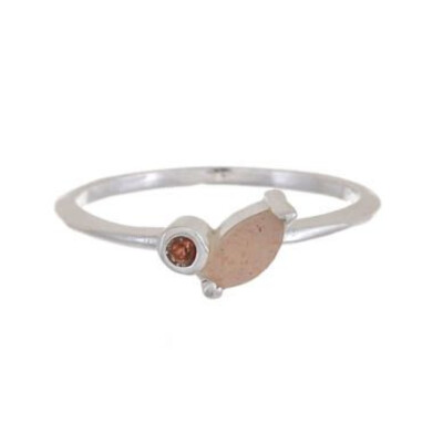 Muja Juma Ring silber Granat+ Mondstein 52