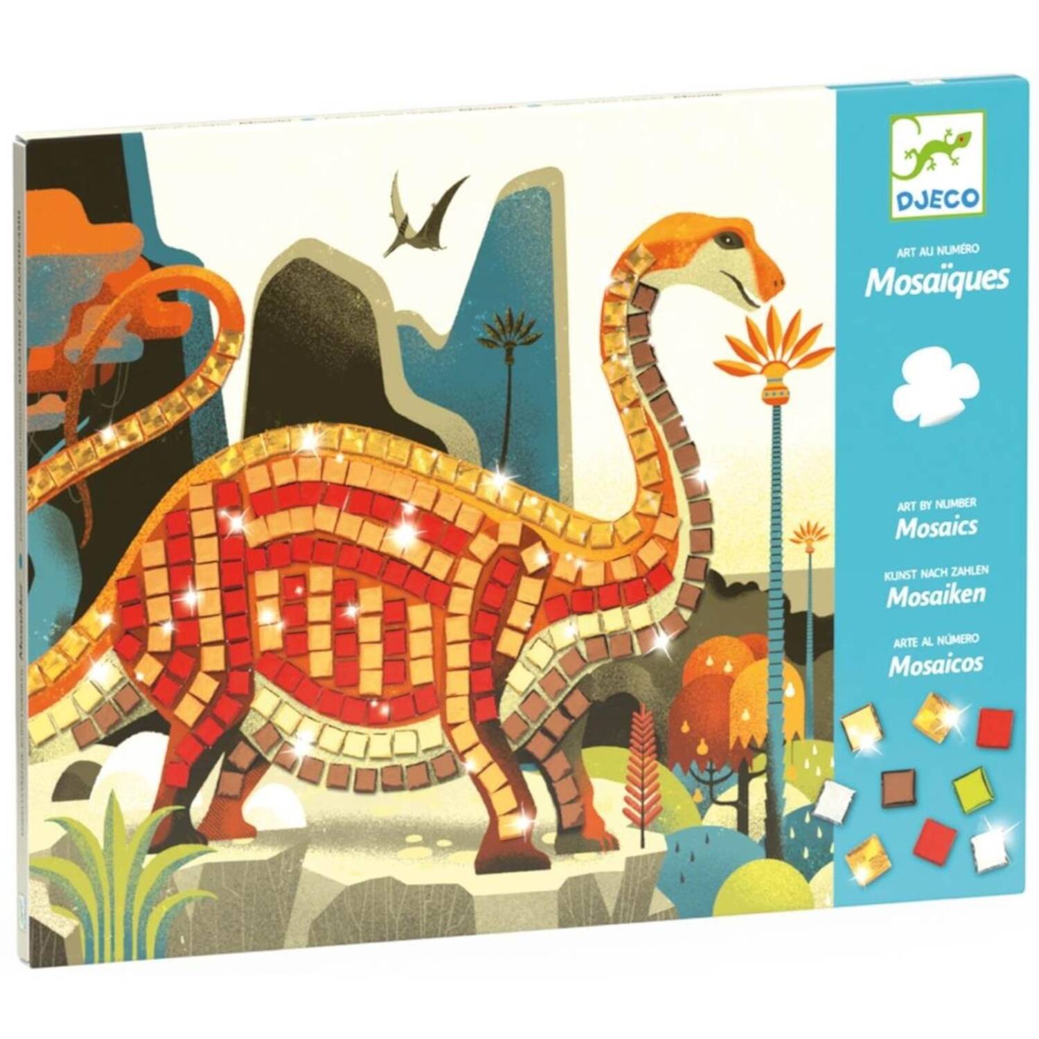 VINEST Dino-Bastelset – 12 Holzdinosaurier Mit Farben & Glitzersteinen, Für Kindergeburtstage