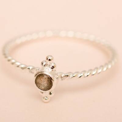 Muja Juma: Ring silber Round Double Dots Labradorit 50