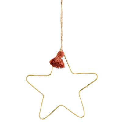 Madam Stoltz: Anhänger Stern gold 10 cm für Deko