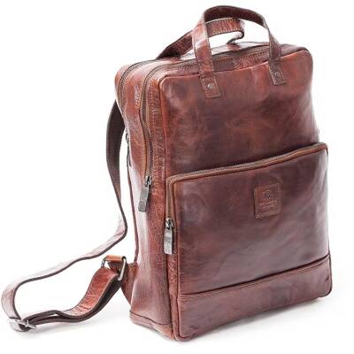 Leder Rucksack braun für Laptop von Baoobaoo