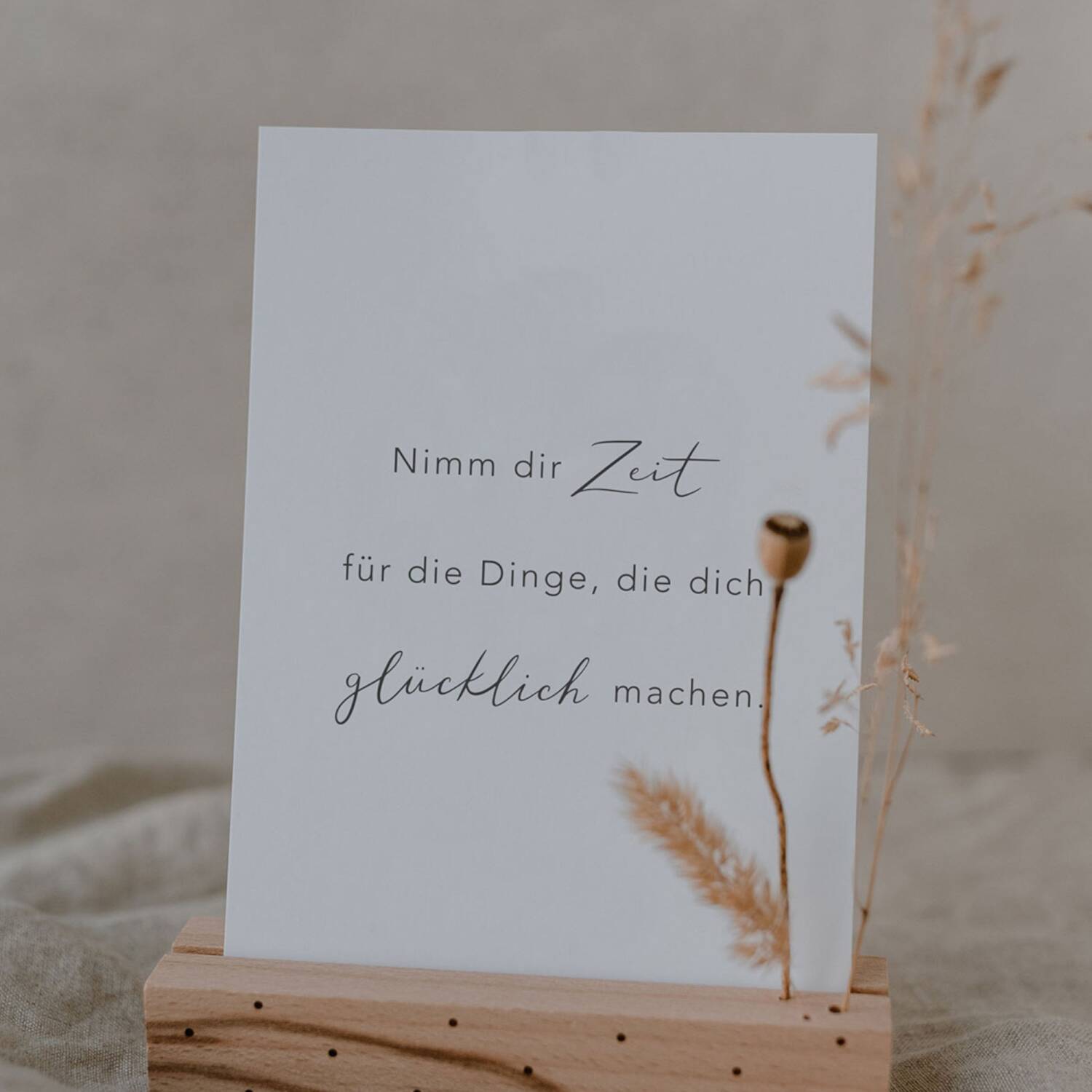 Eulenschnitt Postkarte mit Spruch Nimm dir Zeit