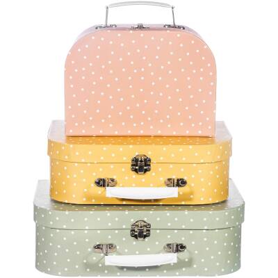 Sass & Belle: Pappkoffer Kinder Gepunktet klein 20x15x8cm
