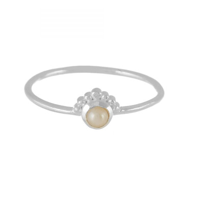 Muja Juma: Ring silber mit Perle Etnik 54