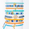 Lumisha: Armband Anon handgeknüpft blau-orange 4mm rauchblau