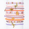 Lumisha: Armband Anon handgeknüpft lila-coral 4mm lila Anhänger Blatt gold