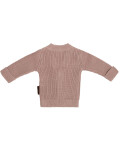 Baby Strickjacke aus weicher Bio Baumwolle in rosa glatt gestrickt