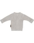 Baby Strickjacke aus weicher Bio Baumwolle in warm linen glatt gestrickt