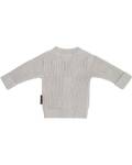 Baby Strickjacke aus weicher Bio Baumwolle in warm linen glatt gestrickt