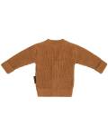 Baby Strickjacke aus weicher Bio Baumwolle in caramel glatt gestrickt