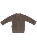 Baby Strickjacke aus weicher Bio Baumwolle in mokka glatt gestrickt