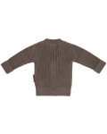 Baby Strickjacke aus weicher Bio Baumwolle in mokka glatt gestrickt