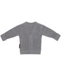 Baby Strickjacke aus weicher Bio Baumwolle in grau glatt gestrickt