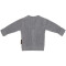 Baby Strickjacke aus weicher Bio Baumwolle in grau glatt gestrickt