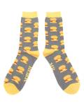 Mr Heron: Bambus Socken Herren Burger grau