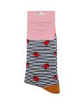 Miss Sparrow: Bambus Socken Damen Marienkäfer navy