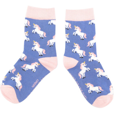Miss Sparrow: Kinder Socken Bambus Einhorn denim 2-3 Jahre