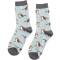 Miss Sparrow Bambus Socken Damen Robins hellblau