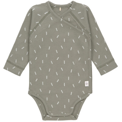 Lässig: Babybody Langarm Bio Baumwolle Speckles oliv 12-24M - 86/92