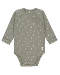 Lässig: Babybody Langarm Bio Baumwolle Speckles oliv 12-24M - 86/92