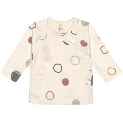 Lässig: Wickel-Shirt Langarm Bio Baumwolle Circles 0-2 Monate - 50/56