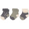 Lässig: Baby Socken Newborn grau/oliv 3erPack 4-10 Mon-15-18