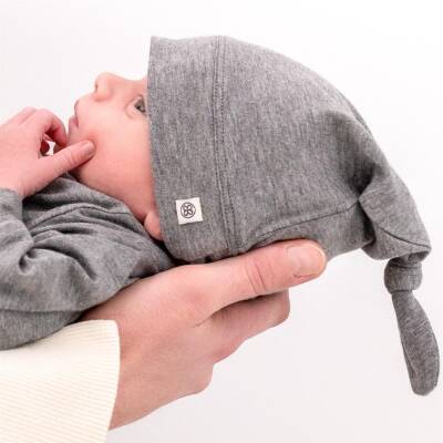 Cloby: Babymütze Bambus-Bio-BW UV-Schutz grau Knot 50/56