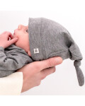 Cloby: Babymütze Bambus-Bio-BW UV-Schutz grau Knot 62/68