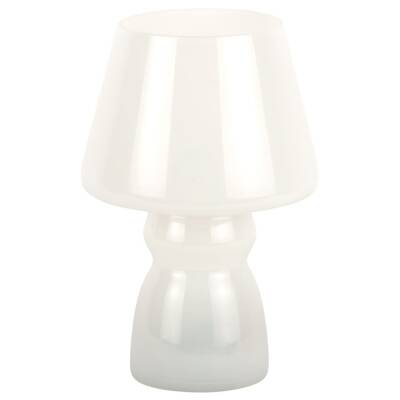 LEDKIA Tischlampe Verdy – Aus Stoff Und Glas, Weiß, Höhe 50 Cm, Für E27 Birne (nicht Inklusive)