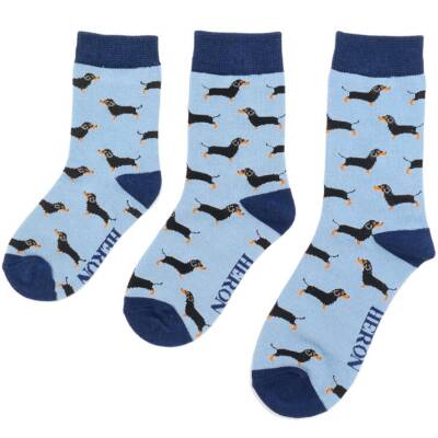 Miss Sparrow: Kinder Socken Bambus Dackel denim 4-6 Jahre