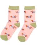 Miss Sparrow: Kinder Socken Bambus Dackel rosa 4-6 Jahre