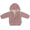 Babys Only: Baby Strickjacke Kapuze+Teddyfutter rosa 68