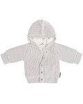 Babys Only: Baby Strickjacke Kapuze+Teddyfutter linen 68