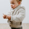 Babys Only: Baby Strickjacke Kapuze+Teddyfutter linen 68