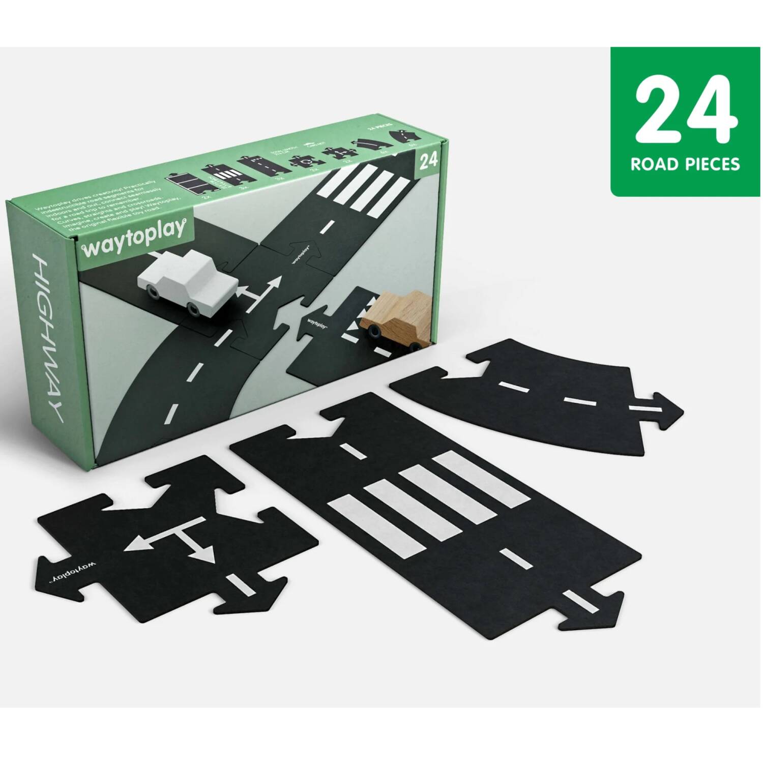 spielstraße spielzeug Way to Play Flexible Spielstraße aus Gummi Highway Set 24Teile