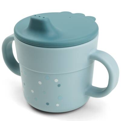 Done by Deer: Trinklernbecher blau Happy dots Foodie