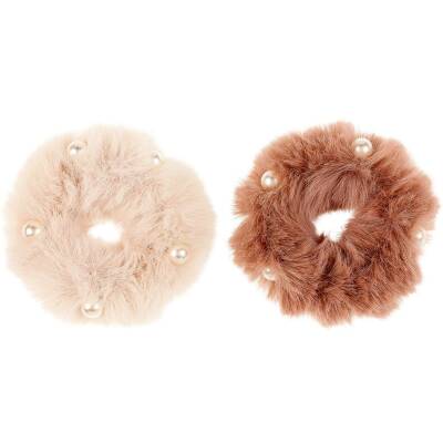 Souza: Scrunchie Plüsch beige 2 Stück Tessel
