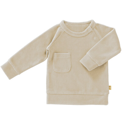 Fresk: Baby Pulli Velour Sand Bio Baumwolle 3-6 Monate - 62/68