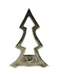 Home Society: Kerzenhalter Tannenbaum silber-Kerze XL