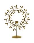 Home Society: Teelichthalter Mistel-Kranz gold