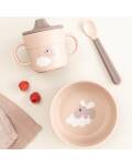 Rosa Geschirrset First Meal Foodies für Kinder aus PP von Done by Deer