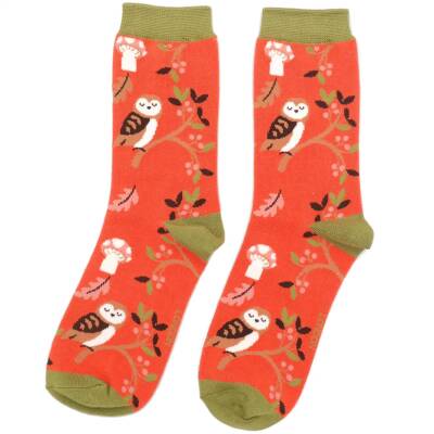 Miss Sparrow: Bambus Socken Damen Woodland orange