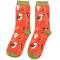 Miss Sparrow: Bambus Socken Damen Woodland orange