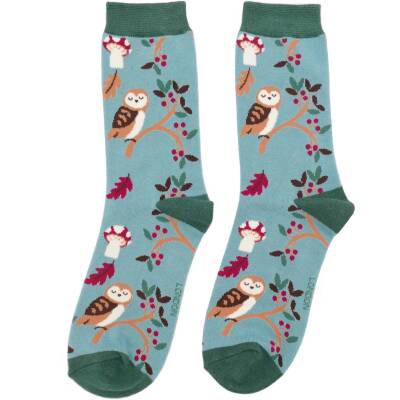 Miss Sparrow: Bambus Socken Damen Woodland hellblau