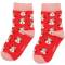 Miss Sparrow: Kinder Socken Bambus Schneemann rot 4-6 Jahre