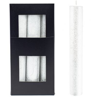 Stabkerze XL silber D 3,5cm 24cm hoch