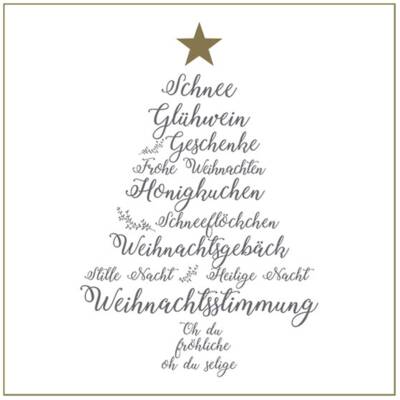 Krasilnikoff Papier-Servietten Christmas Words 33x33cm