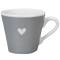 Krasilnikoff: Espresso Tasse grau Herz weiß