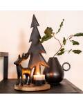 Home Society: Kerzenhalter Hirsch/Tannenbaum schwarz