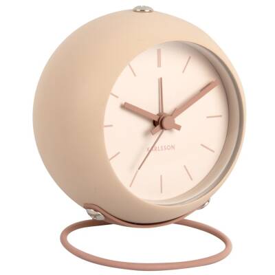 Karlsson: Wecker Nirwana Globe sandbraun Ø9,5 cm